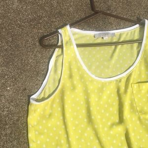 Yellow and White Polka Dot Tank